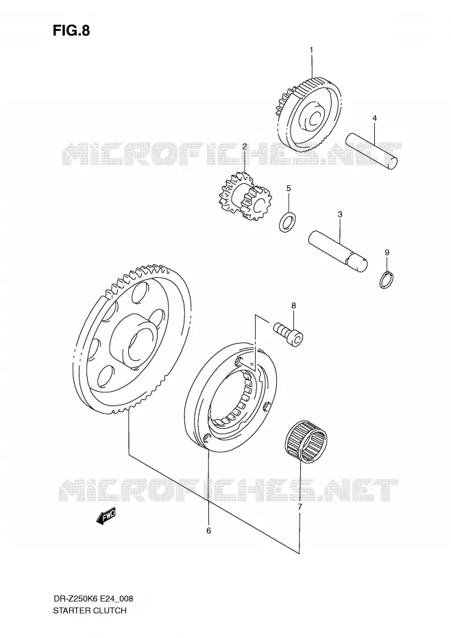 STARTER MOTOR CLUTCH Suzuki MOTO 250 DR-Z 2007  DR-Z250K7(E24)