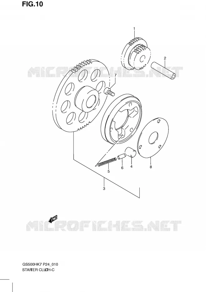 STARTER MOTOR CLUTCH Suzuki MOTO 500 GS-F 2007  GS500FHK7(P24)
