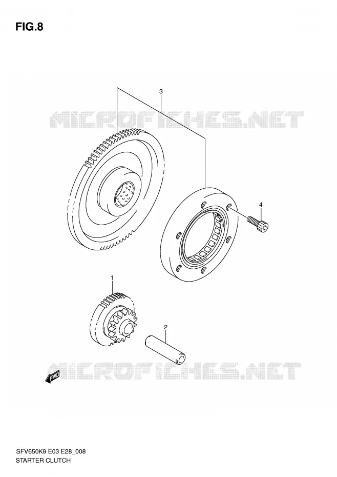 STARTER MOTOR CLUTCH Suzuki MOTO 650 GLADIUS 2009  SFV650K9(E3/E28)