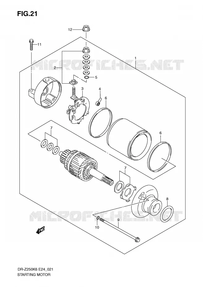 STARTER MOTOR Suzuki MOTO 250 DR-Z 2006  DR-Z250K6(E24)