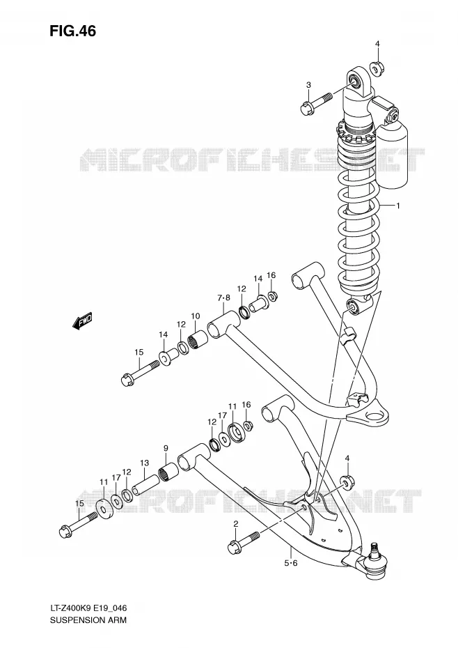 SUSPENSION ARM Suzuki QUAD 400 QUADSPORT 2009  LT-Z400ZK9(E19)