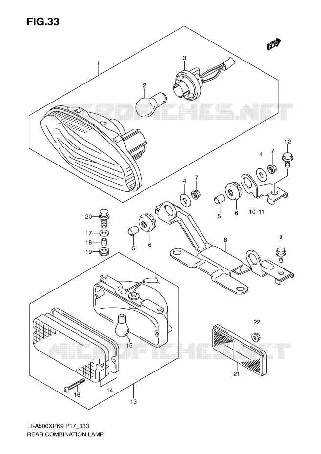 TAIL LIGHT Suzuki QUAD 500 VINSON 2009  LT-A500XPK9(P17)