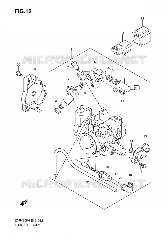 THROTTLE BODY (MODEL K6/K7/K8) Suzuki QUAD 450 QUADRACER 2006  LT-R450K6(E19)