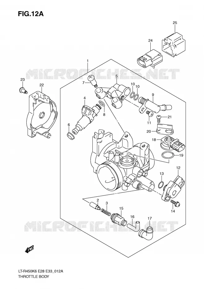 THROTTLE BODY (MODEL K9/L0) Suzuki QUAD 450 QUADRACER 2009  LT-R450K9(E28/E33)