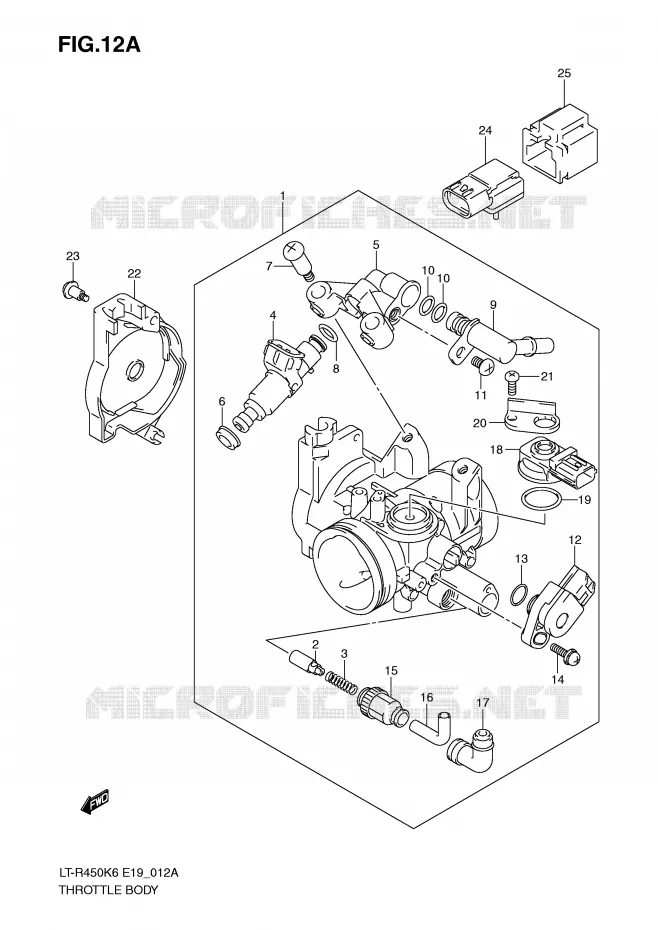 THROTTLE BODY (MODEL K9/L0) Suzuki QUAD 450 QUADRACER 2009  LT-R450ZK9(E19)