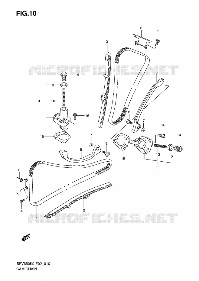 TIMING Suzuki MOTO 650 GLADIUS 2010  SFV650AL0(E2)