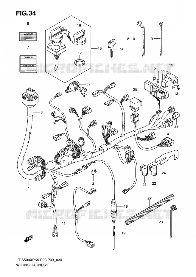 WIRING HARNESS Suzuki QUAD 500 VINSON 2010  LT-A500XPZL0(P28/P33)