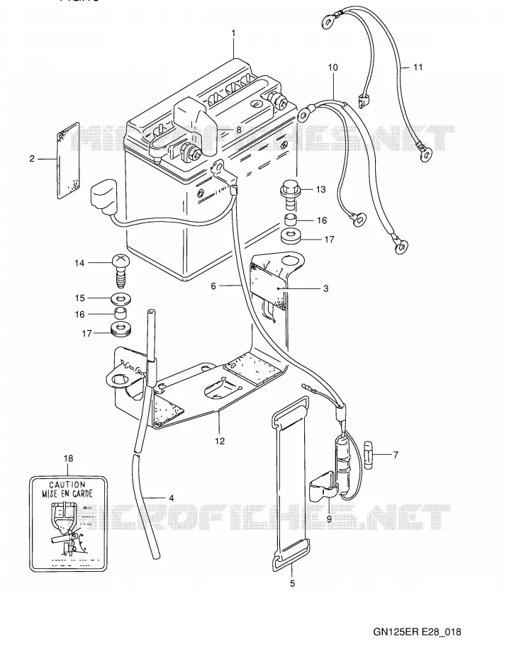 BATTERY Suzuki MOTO 125 GN 1994  GN125ER(E28)