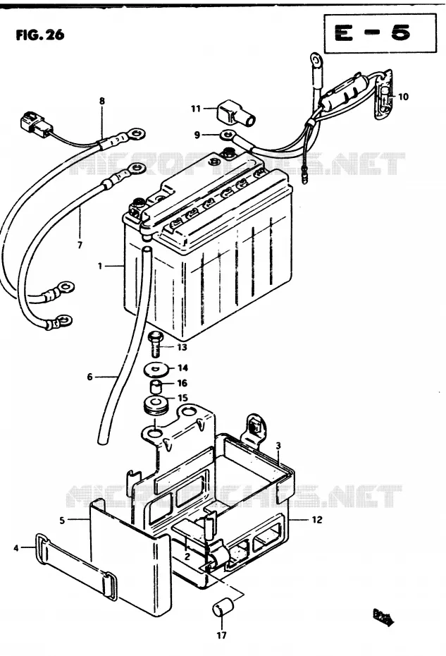 BATTERY Suzuki MOTO 450 GS 1982  GS4502(2/Z/D)