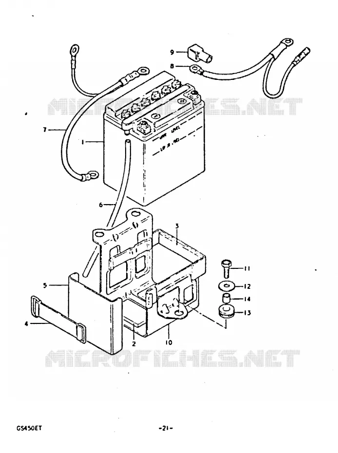 BATTERY Suzuki MOTO 450 GS-E 1980  GS450ET(T)