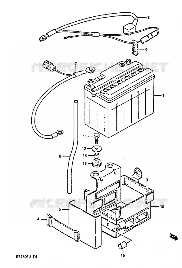 BATTERY Suzuki MOTO 450 GS-E 1984  GS450EE(E/F/G/H/J)