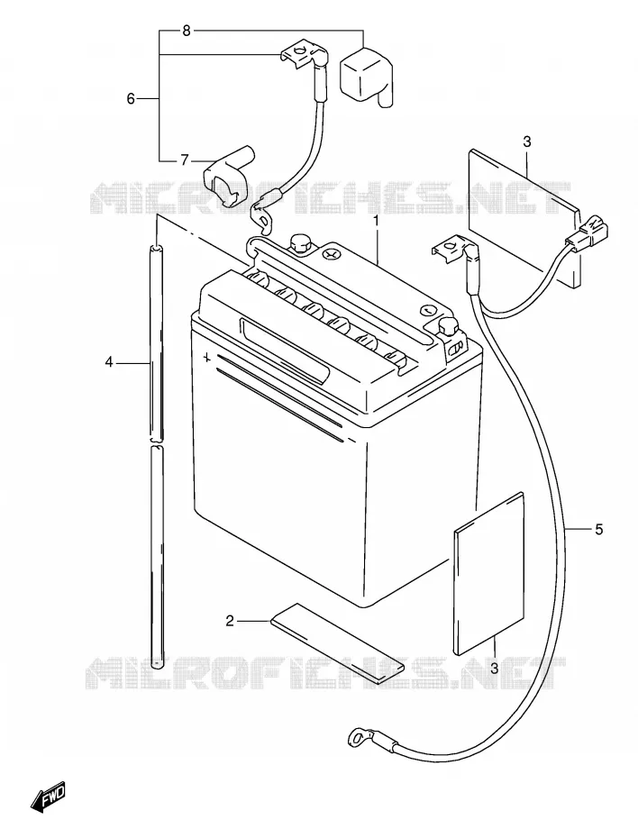 BATTERY Suzuki MOTO 500 GS-E 2001  GS500K1(E2)