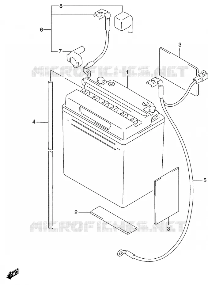 BATTERY Suzuki MOTO 500 GS-E 2003  GS500HUK3(P19)