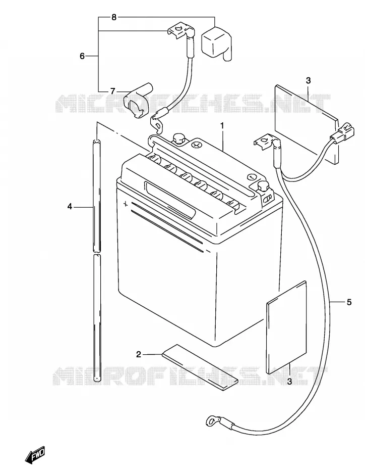 BATTERY Suzuki MOTO 500 GS-E 2004  GS500UK4(P19)