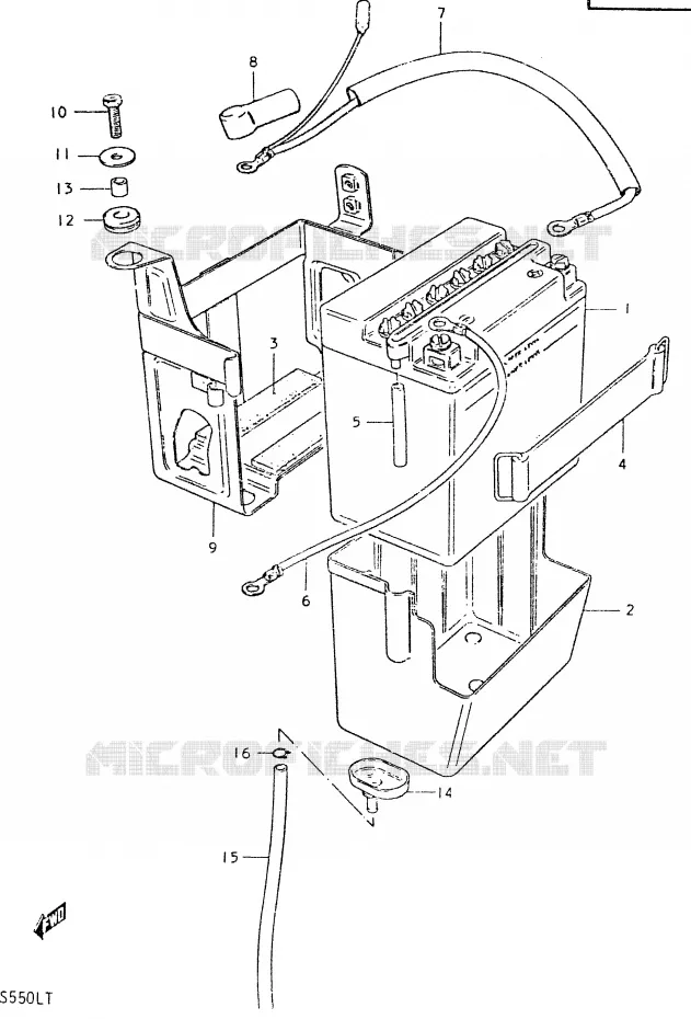 BATTERY Suzuki MOTO 550 GS 1980  GS550LT
