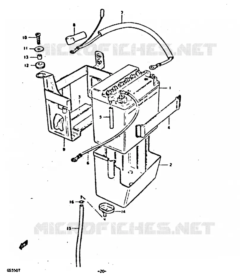 BATTERY Suzuki MOTO 550 GS 1980  GS550T(T)