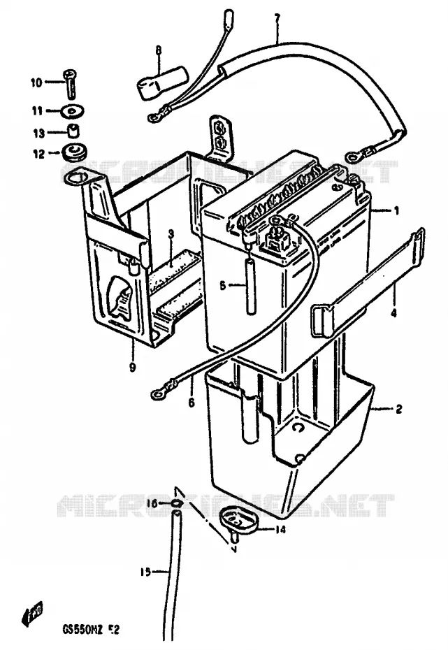BATTERY Suzuki MOTO 550 GS 1982  GS550MZ(X/Z)