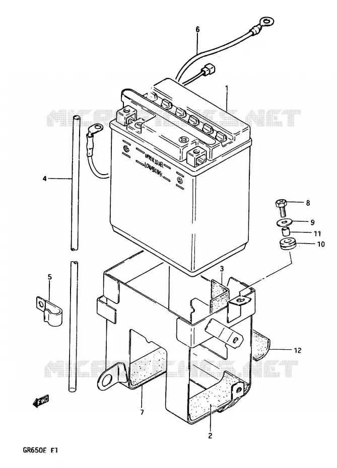 BATTERY Suzuki MOTO 650 TEMPTER 1983  GR650D(D/E)