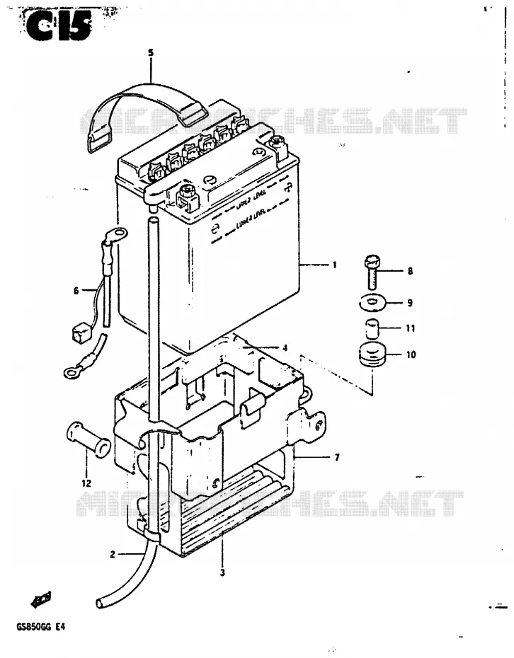BATTERY Suzuki MOTO 850 GS 1984  GS850GE(E4)