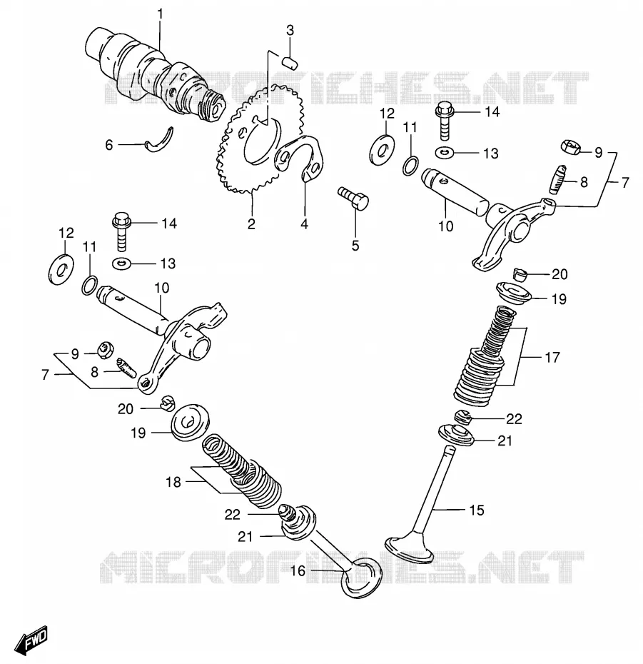 CAM SHAFT - VALVE (MODEL F/K/L/M/R) Suzuki MOTO 125 GS 1982  GS125EZ(E1)