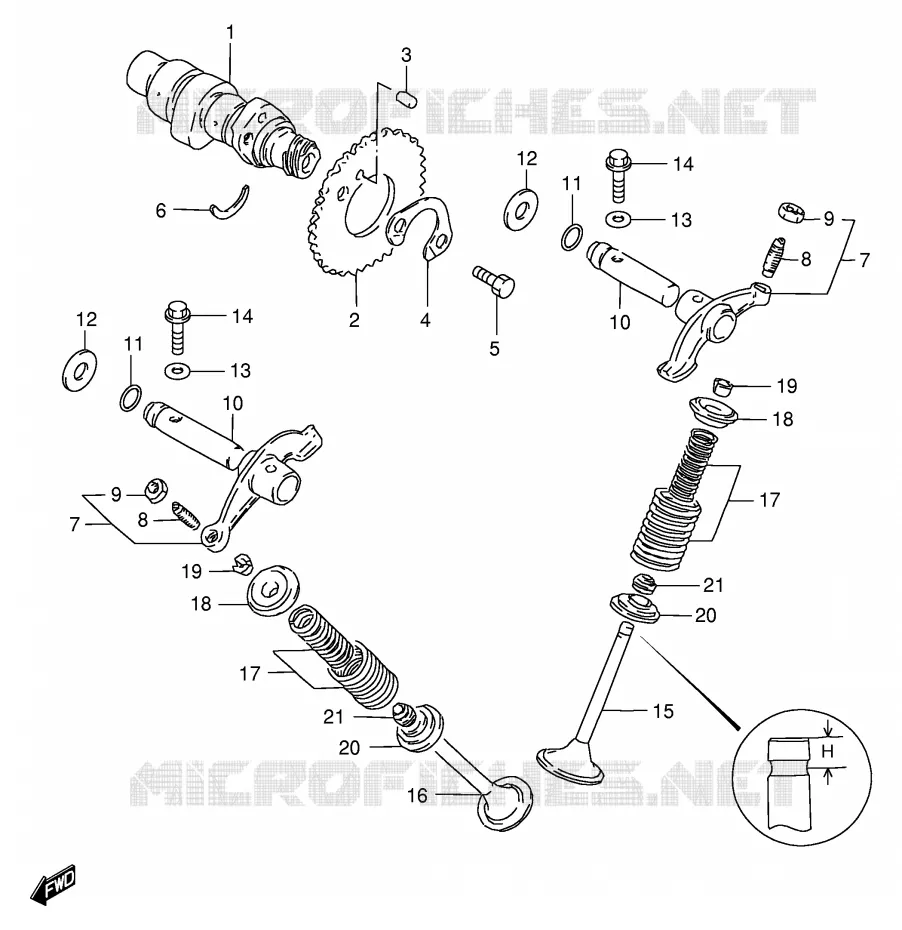 CAM SHAFT - VALVE (MODEL Z/D) Suzuki MOTO 125 GS 1982  GS125Z(E1)