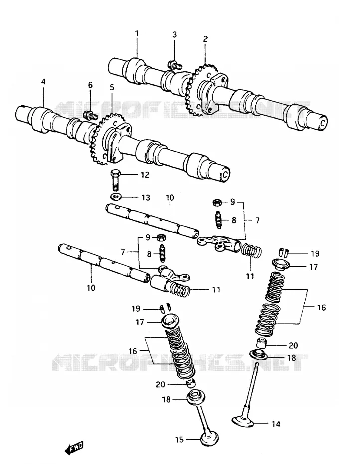 CAM SHAFT - VALVE Suzuki MOTO 1150 GS 1985  GS1150ESF(E/F/G)