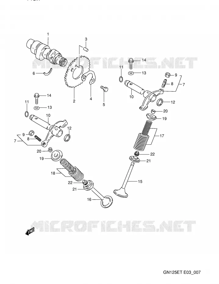 CAM SHAFT - VALVE Suzuki MOTO 125 GN 1991  GN125EM(E3)