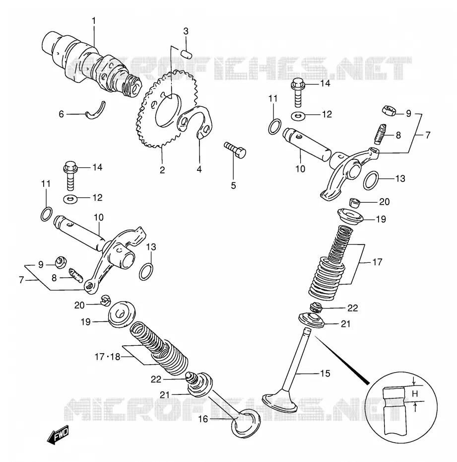 CAM SHAFT - VALVE Suzuki MOTO 125 GN 1994  GN125R(E1)