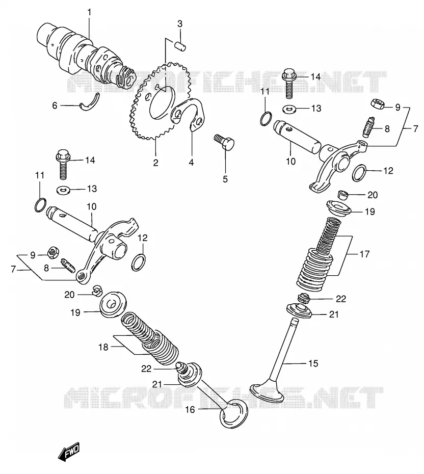 CAM SHAFT - VALVE Suzuki MOTO 125 GN 1998  GN125EW(E28)