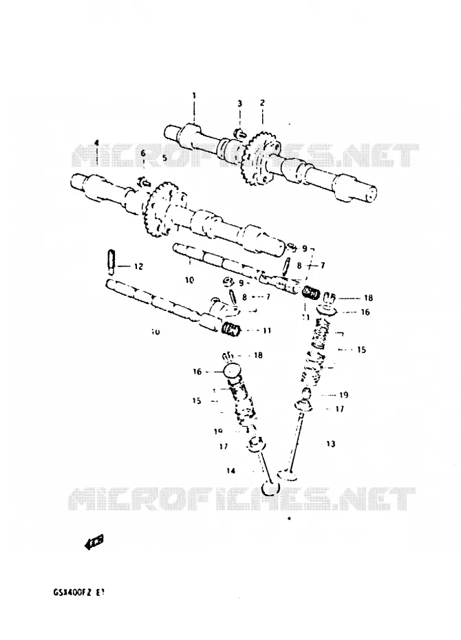 CAM SHAFT - VALVE Suzuki MOTO 400 GSX 1980  GSX400FT