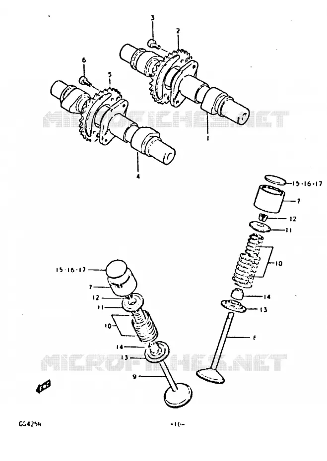 CAM SHAFT - VALVE Suzuki MOTO 425 GS 1992  GS425N(N)