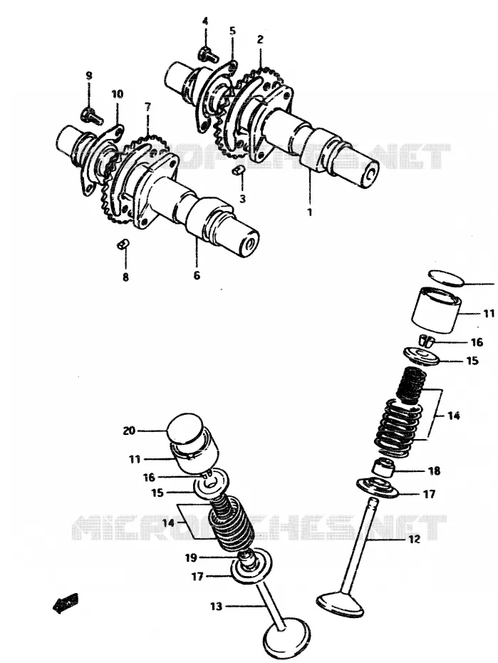 CAM SHAFT - VALVE Suzuki MOTO 450 GS-L 1983  GS450LD