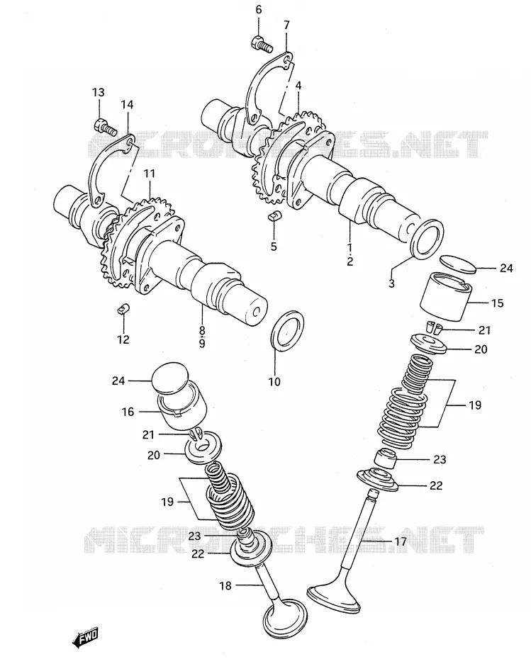 CAM SHAFT - VALVE Suzuki MOTO 500 GS-E 1993  GS500EUP(E28)
