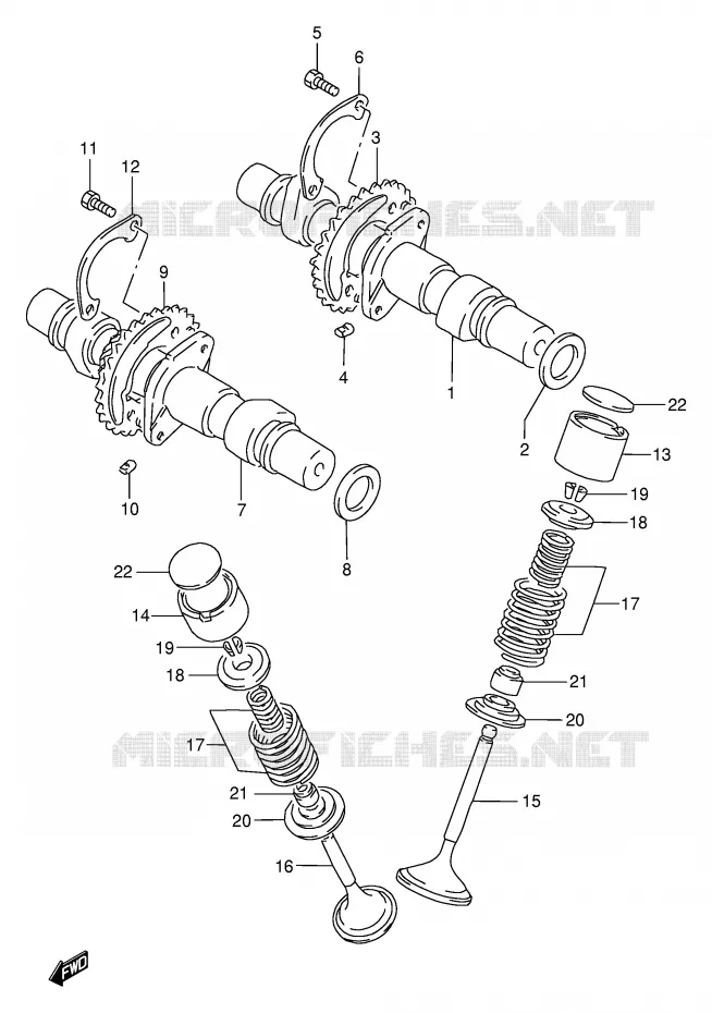 CAM SHAFT - VALVE Suzuki MOTO 500 GS-E 2002  GS500HK2(E2)