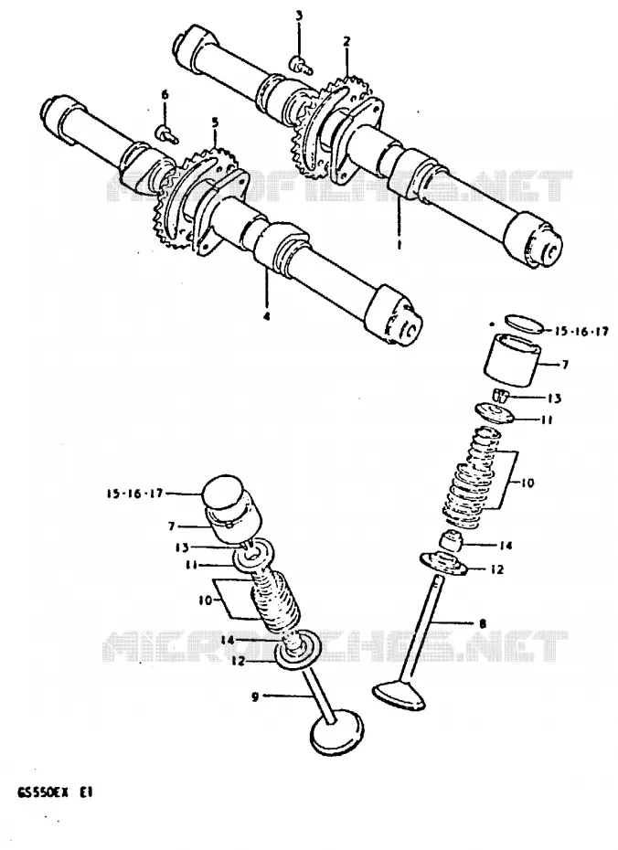 CAM SHAFT - VALVE Suzuki MOTO 550 GS 1981  GS550EX(X)