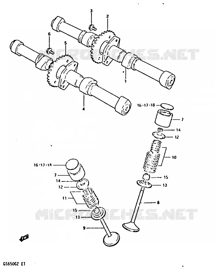 CAM SHAFT - VALVE Suzuki MOTO 650 GS 1999  GS650GX(X/Z)