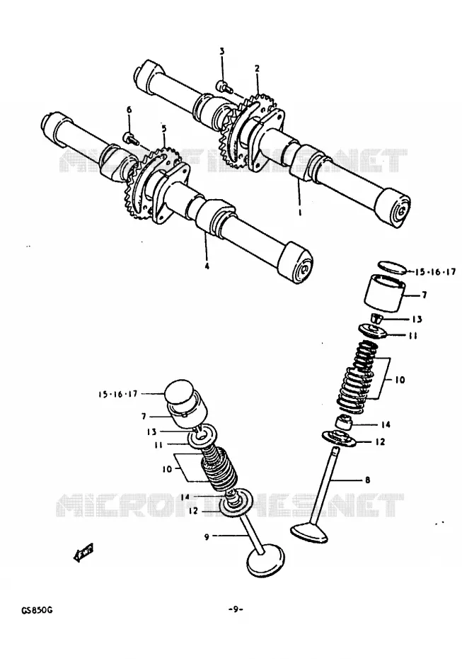 CAM SHAFT - VALVE Suzuki MOTO 850 GS 1986  GS850G