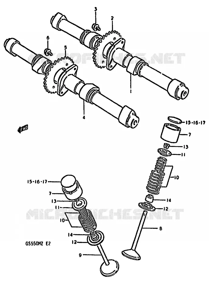 CAM SHAFT-VALVE Suzuki MOTO 550 GS 1981  GS550MX(X/Z)