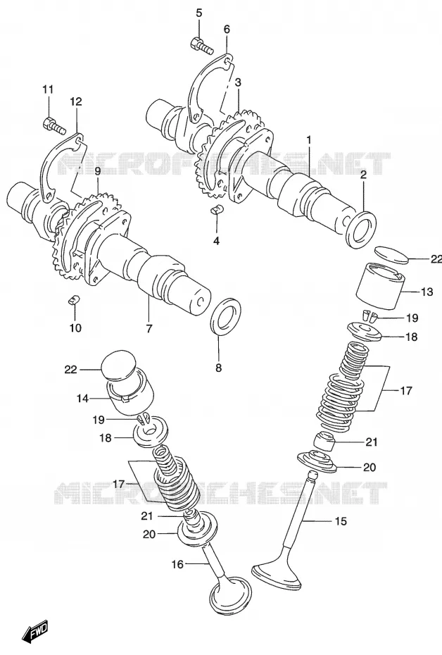 CAMSHAFT - VALVES Suzuki MOTO 500 GS-E 2003  GS500K3(P19)