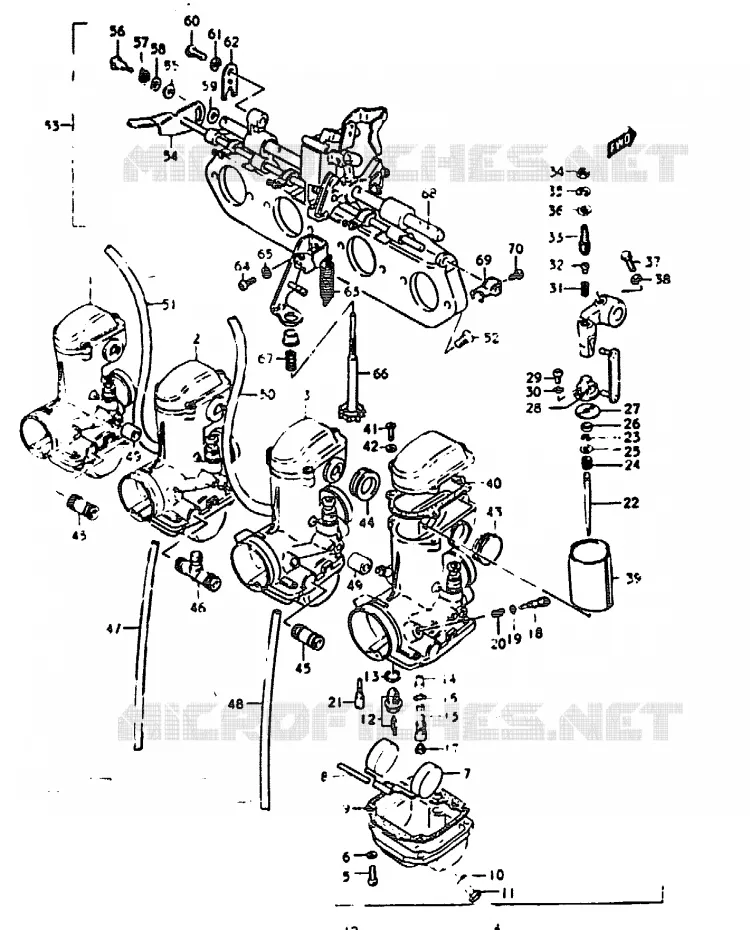 CARBURETOR (GS1000C, HC, EC) Suzuki MOTO 1000 GS 1978  GS1000EC(C/N)