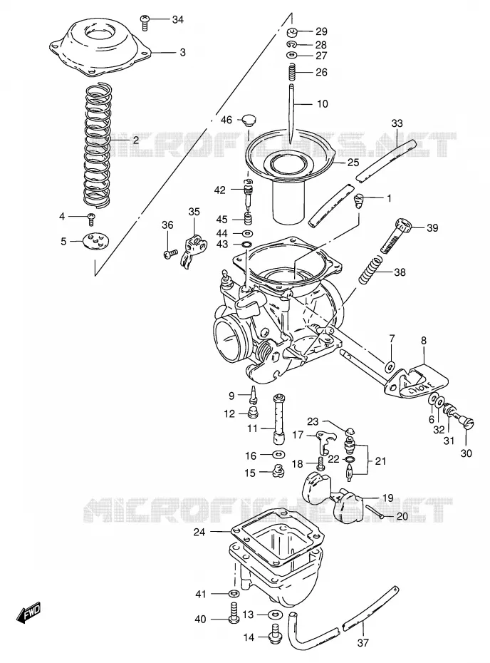CARBURETOR (GS125ESK/ESL E24, MODEL M/R) Suzuki MOTO 125 GS 1983  GS125D(E1)