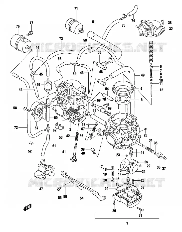 CARBURETOR (MODEL K4) Suzuki MOTO 500 GS-F 2004  GS500FK4(P19)