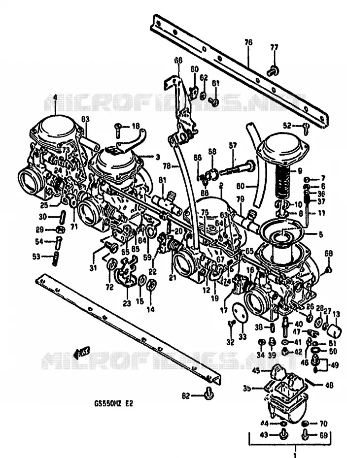 CARBURETOR (MODEL X) Suzuki MOTO 550 GS 1982  GS550MZ(X/Z)