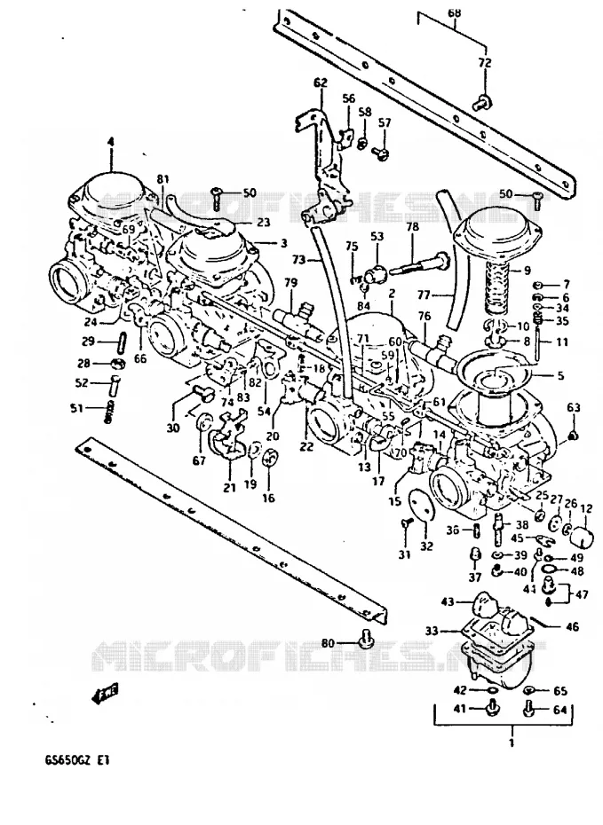 CARBURETOR (MODEL X) Suzuki MOTO 650 GS 1999  GS650GX(X/Z)