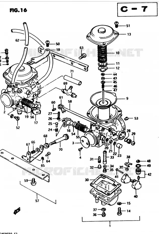 CARBURETOR (MODEL Z) Suzuki MOTO 450 GS-S 1983  GS450SD(2/Z/D)