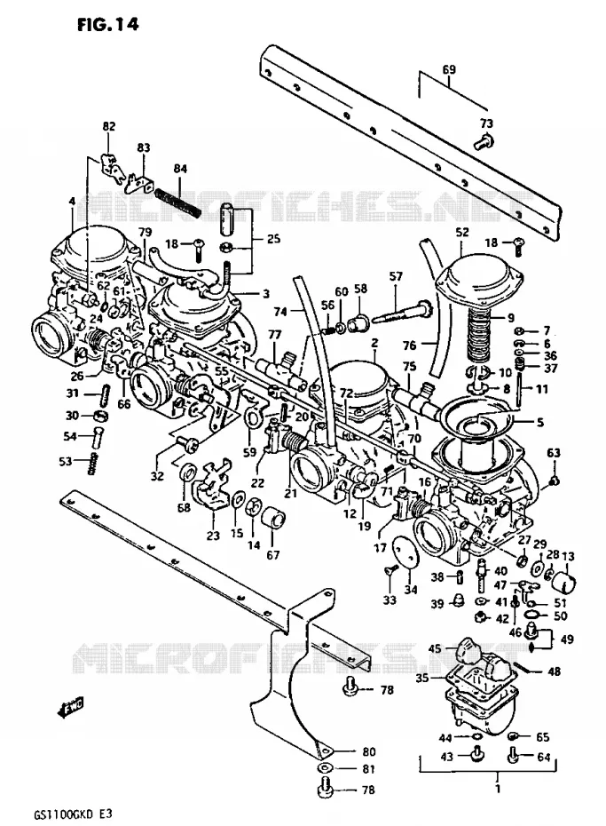 CARBURETOR Suzuki MOTO 1100 GS-G 1982  GS1100GKZ(Z/2/D)