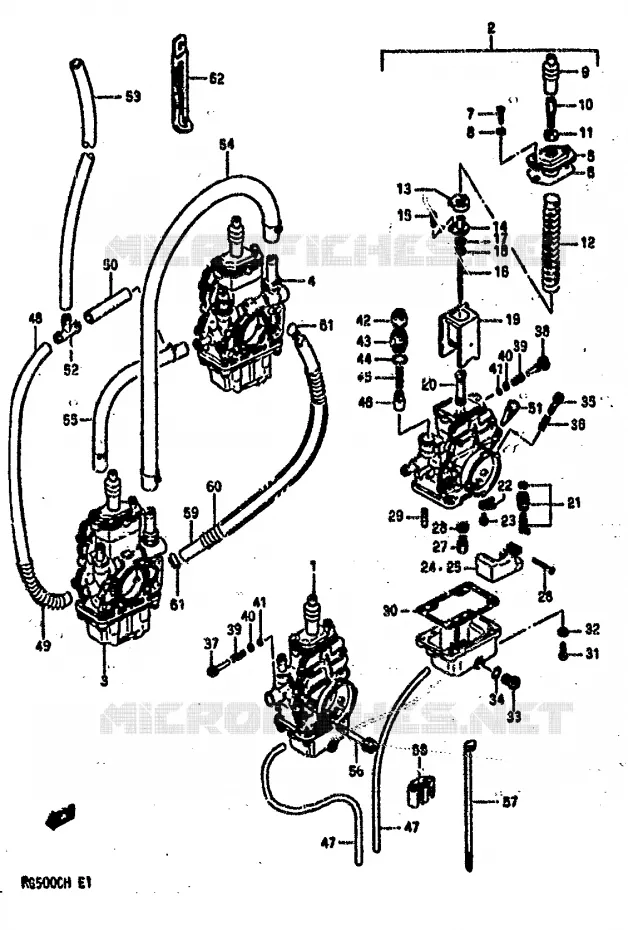 CARBURETOR Suzuki MOTO 500 RG 1987  RG500CH(E1)