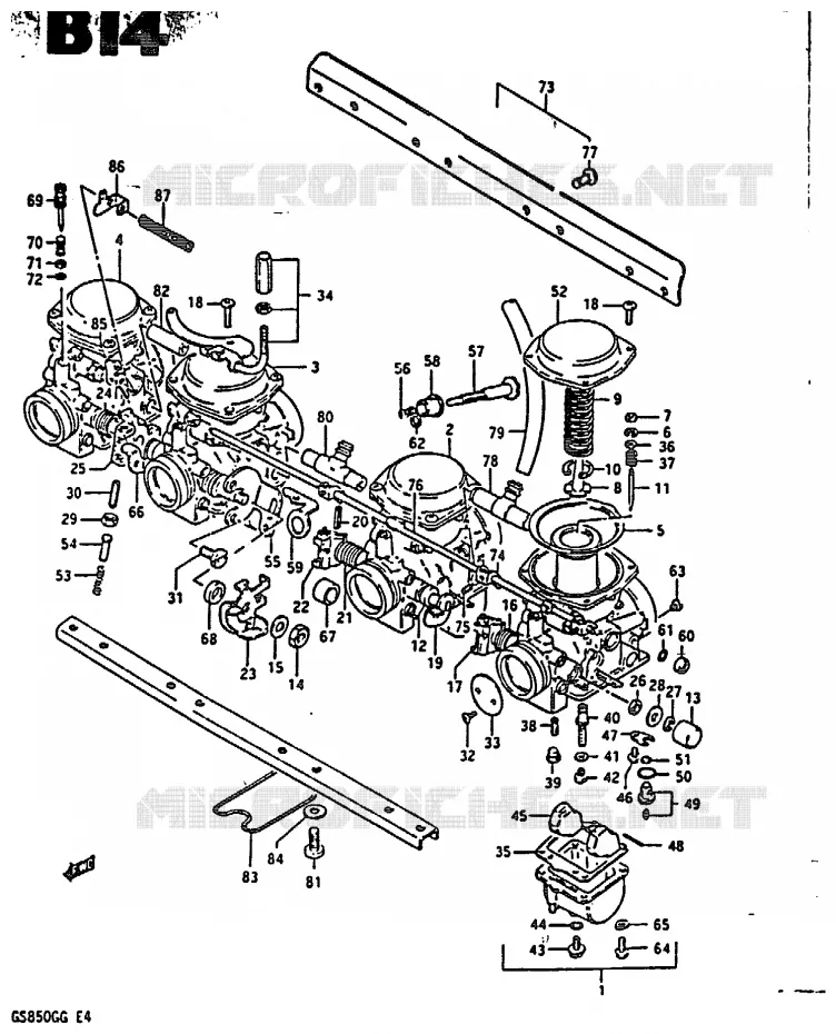 CARBURETOR Suzuki MOTO 850 GS 1985  GS850GF(E4)