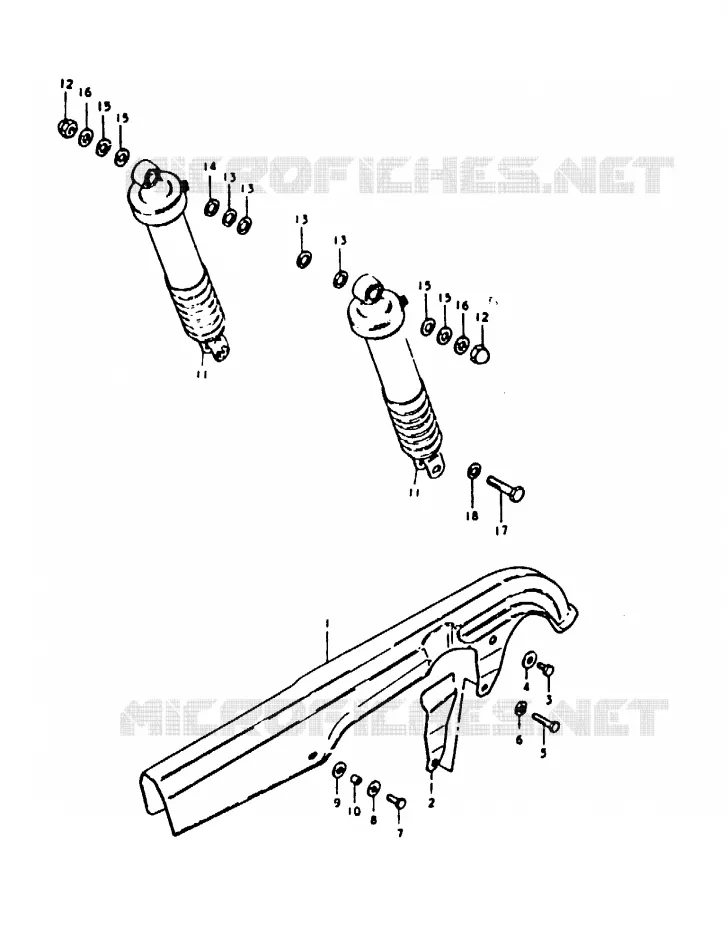 CHAIN GUARD - REAR SHOCK ABSORBER Suzuki MOTO 1000 GS 1979  GS1000S