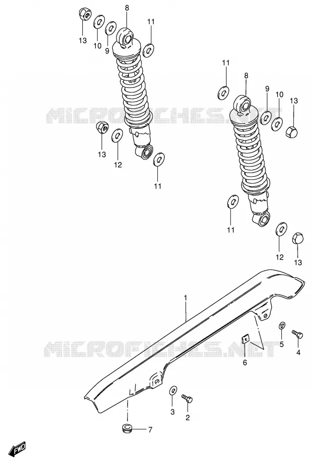CHAIN GUARD - REAR SHOCK ABSORBER Suzuki MOTO 125 GS 1982  GS125ESZ(E1)